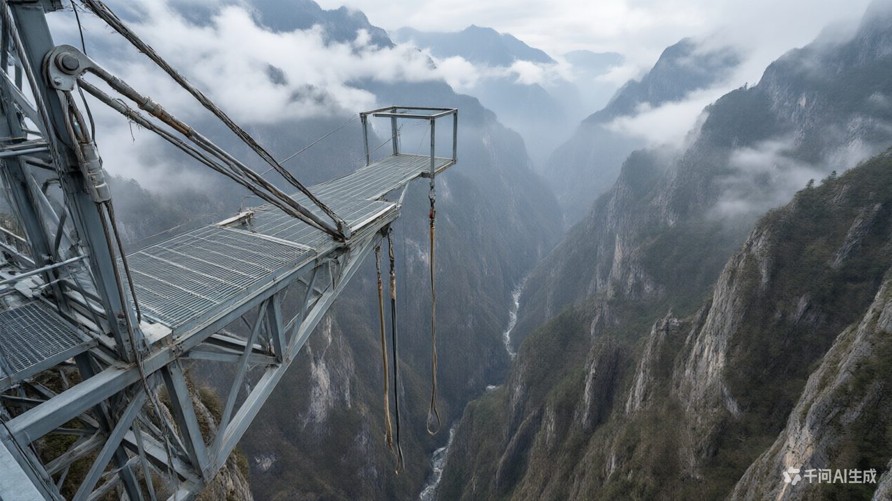 高空蹦极场景