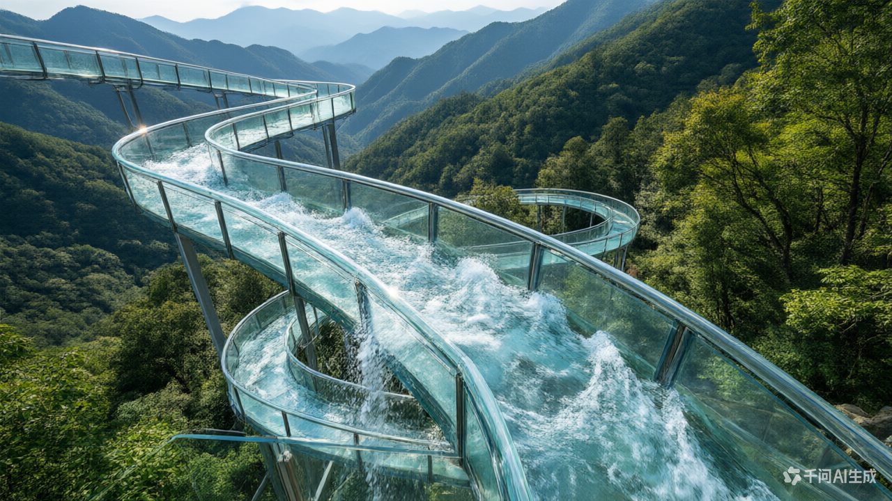 玻璃水滑道场景